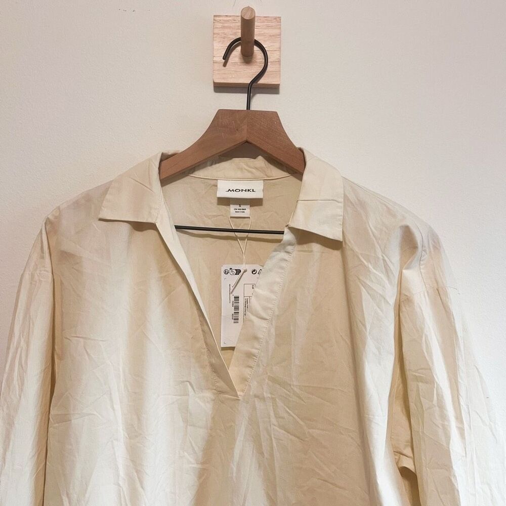 New Monki 100% Cotton Poplin Top Size S - Picture 5 of 9